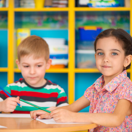 Cute children study at daycare